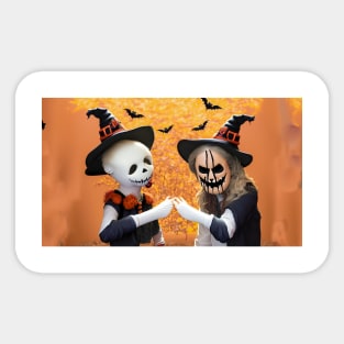 Spooky Halloween Couple Sticker